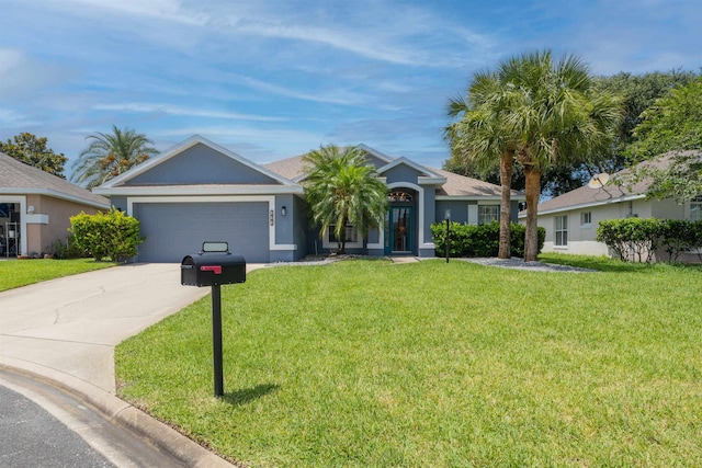 984 Windward Way, Saint Augustine, FL 32080 - single story home featuring a front lawn, driveway, an attached garage, and stucco siding