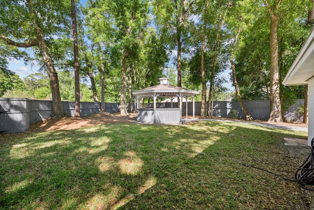 view of yard featuring a gazebo