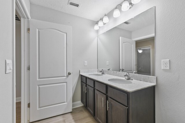 181 Narvarez Ave, Saint Augustine, FL 32084 - full bathroom with wood finished floors, visible vents, a sink, and double vanity