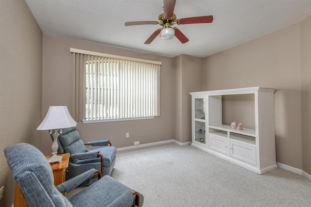 2202 Vista Cove Rd, Saint Augustine, FL 32084 - sitting room with a ceiling fan, carpet, and baseboards