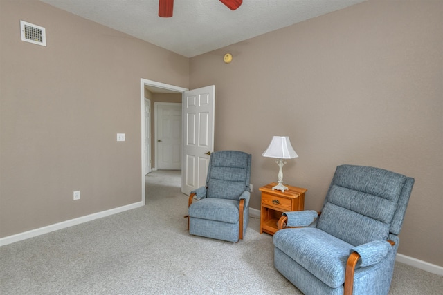 2202 Vista Cove Rd, Saint Augustine, FL 32084 - sitting room featuring carpet flooring, baseboards, and ceiling fan
