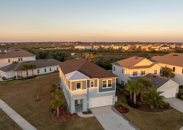 aerial view with a residential view