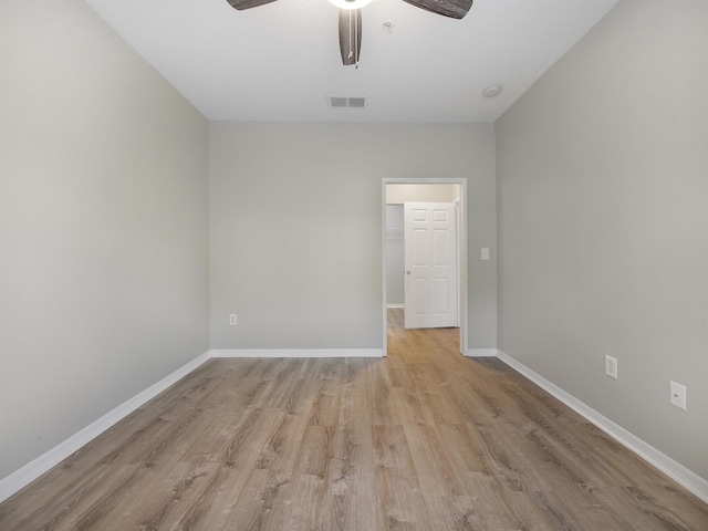 520 Florida Club Blvd Unit 310, Saint Augustine, FL 32084 - spare room featuring light wood-style floors, visible vents, baseboards, and ceiling fan
