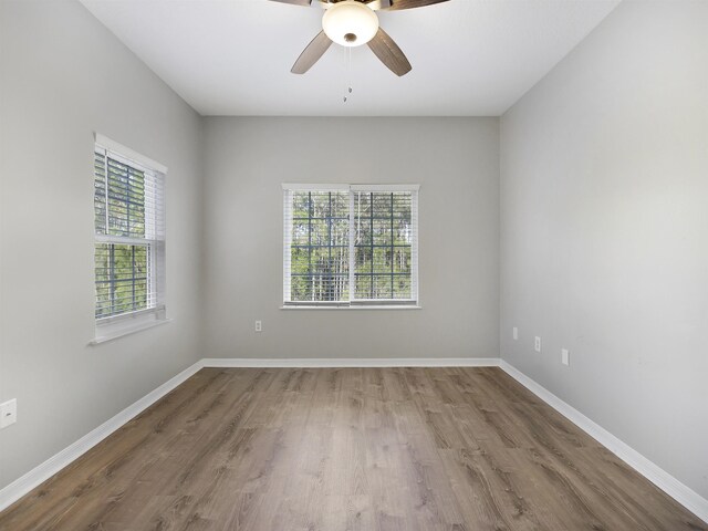 520 Florida Club Blvd Unit 310, Saint Augustine, FL 32084 - empty room with ceiling fan, baseboards, and wood finished floors