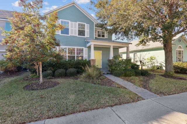 view of front of house with a front yard