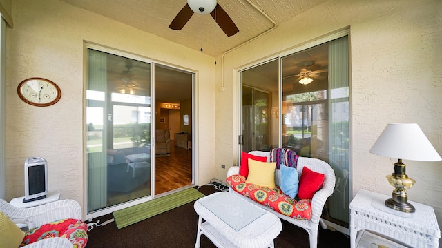 308 Augusta Cir, Saint Augustine, FL 32086 - sunroom featuring a ceiling fan