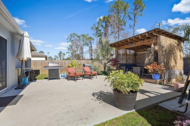 view of patio with area for grilling