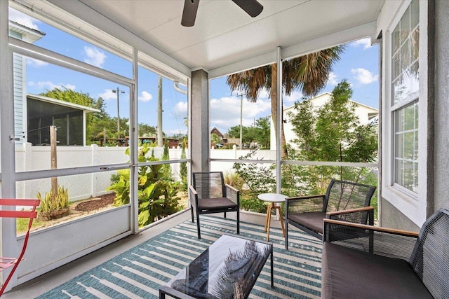 28 S Comares Ave, Saint Augustine, FL 32080 - sunroom featuring ceiling fan