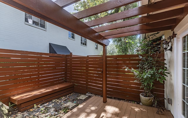 deck with a pergola