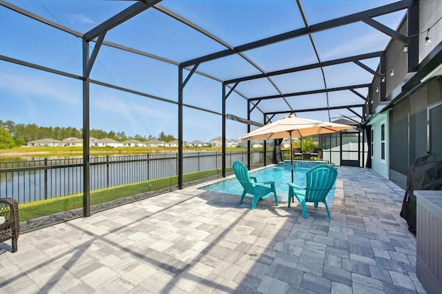 52 Lumberjack Trl, Palm Coast, FL 32137 - view of patio featuring a water view and glass enclosure