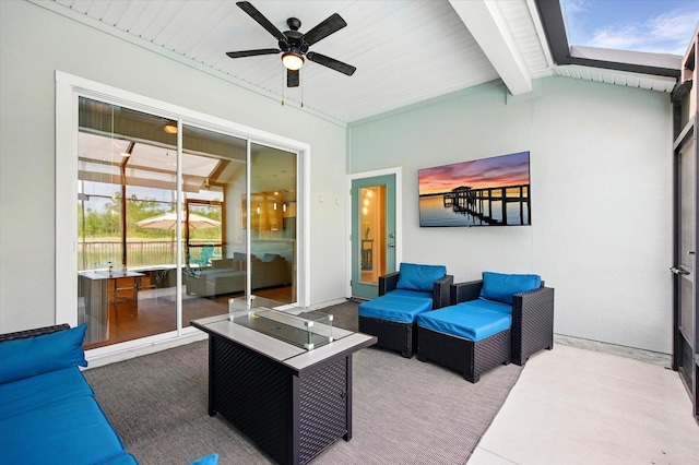 52 Lumberjack Trl, Palm Coast, FL 32137 - view of patio / terrace with ceiling fan and an outdoor living space
