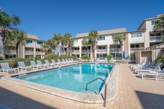 view of pool with a patio area