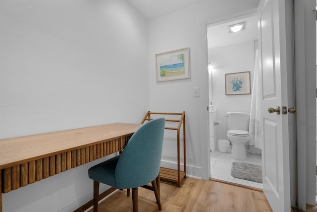 office space featuring light hardwood / wood-style flooring