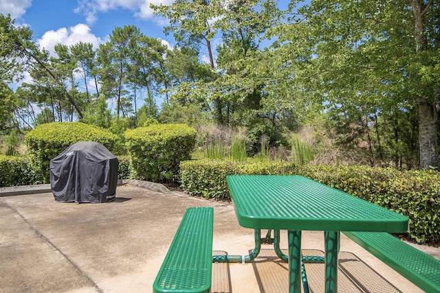 view of patio / terrace featuring a grill