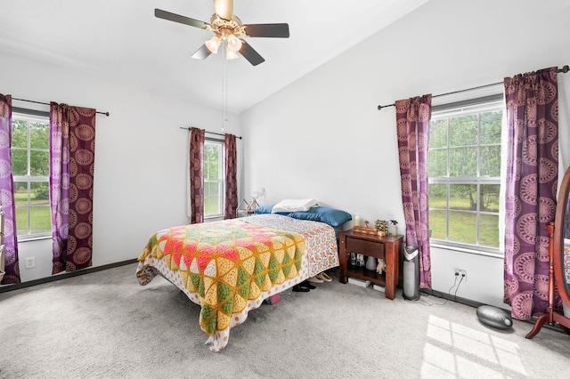 4405 Alvin St, Hastings, FL 32145 - bedroom featuring lofted ceiling, carpet, multiple windows, and baseboards