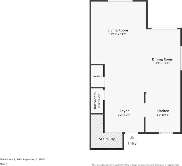 108 A St Unit A, Saint Augustine, FL 32080 - view of room layout