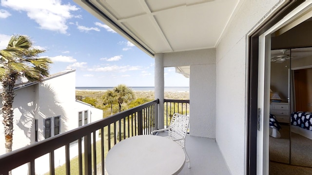 balcony with a water view