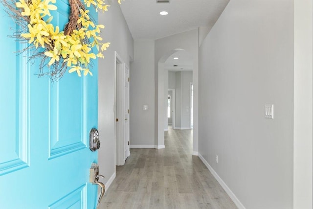 entryway featuring light wood-type flooring