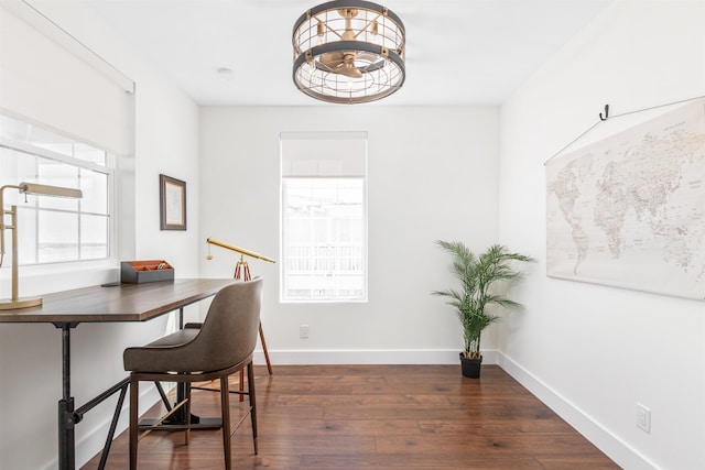 211 2nd St, Saint Augustine, FL 32080 - dining space featuring dark wood-style floors and an office area