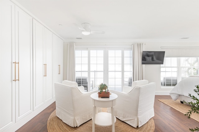 211 2nd St, Saint Augustine, FL 32080 - dining space featuring dark wood-style flooring and ceiling fan