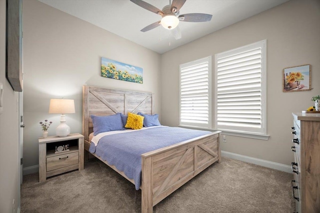 118 Lamego Ln, Saint Augustine, FL 32095 - carpeted bedroom featuring baseboards and a ceiling fan