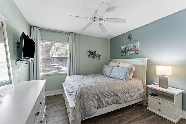 7 Andalusia Ct, Saint Augustine, FL 32086 - bedroom with dark wood-type flooring and a ceiling fan