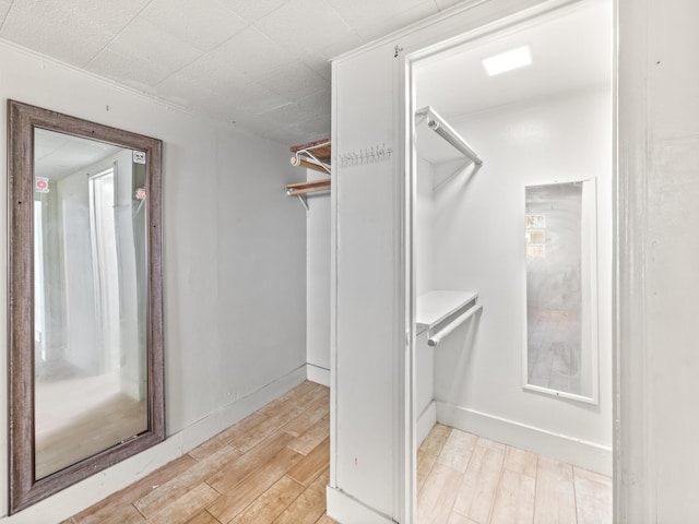 walk in closet featuring light hardwood / wood-style floors