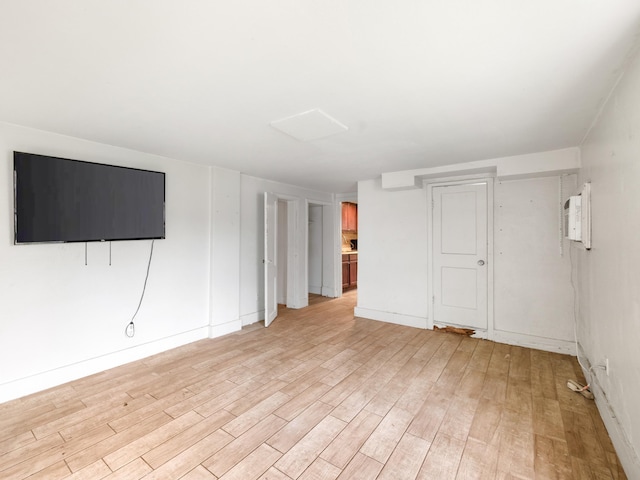 interior space with light hardwood / wood-style floors