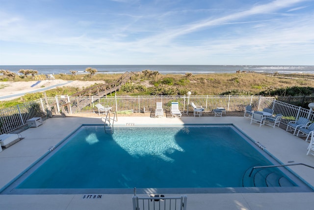 2900 Coastal Hwy, Saint Augustine, FL 32084 - pool featuring fence, a water view, and a patio