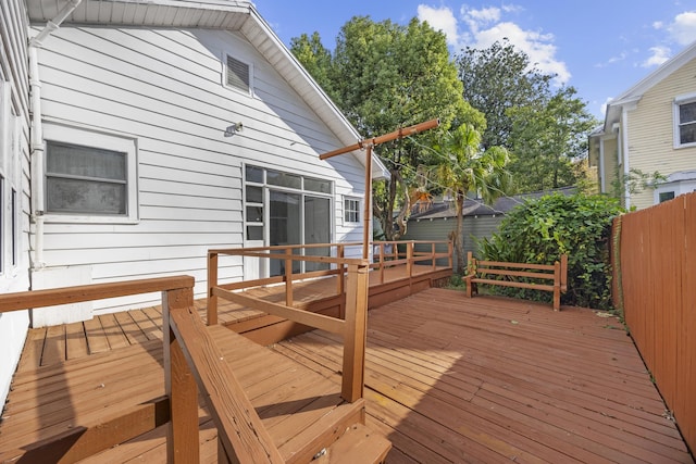 view of wooden deck