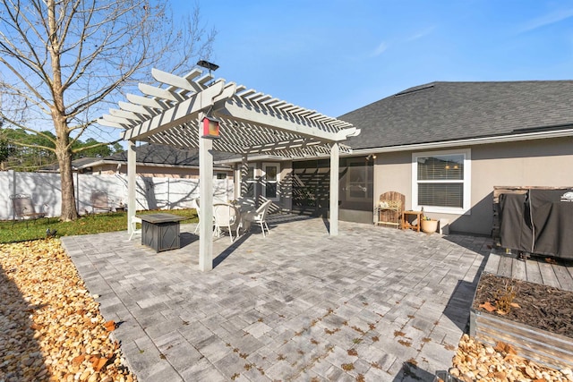 view of patio / terrace with a pergola