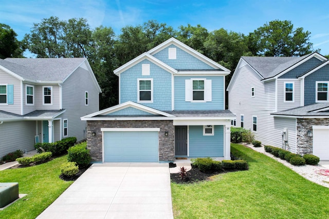 view of front facade with a front lawn