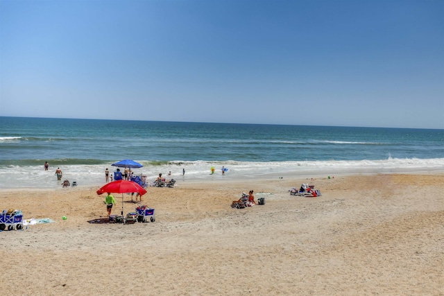 property view of water featuring a view of the beach