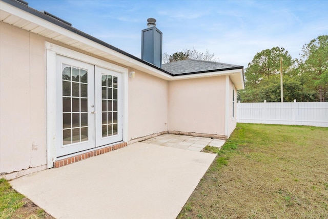 exterior space with french doors