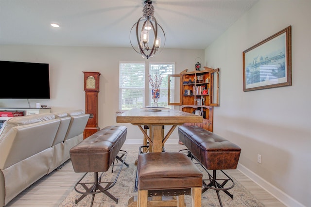 24 Pepperpike Way, Saint Augustine, FL 32092 - dining room with light wood-style flooring, baseboards, and recessed lighting