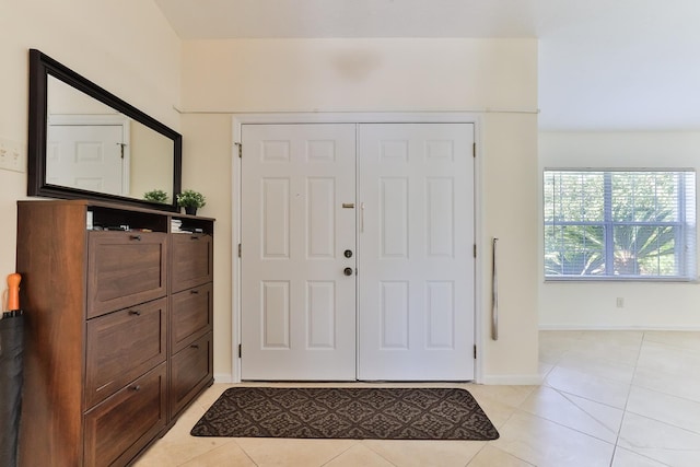 view of tiled foyer