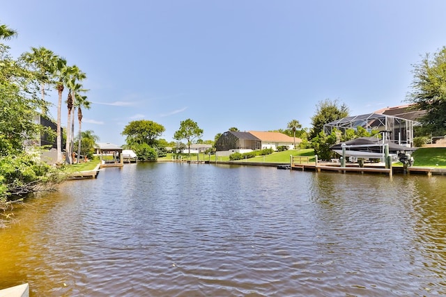 water view featuring a boat dock