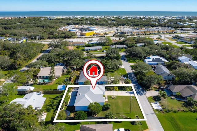 bird's eye view with a residential view