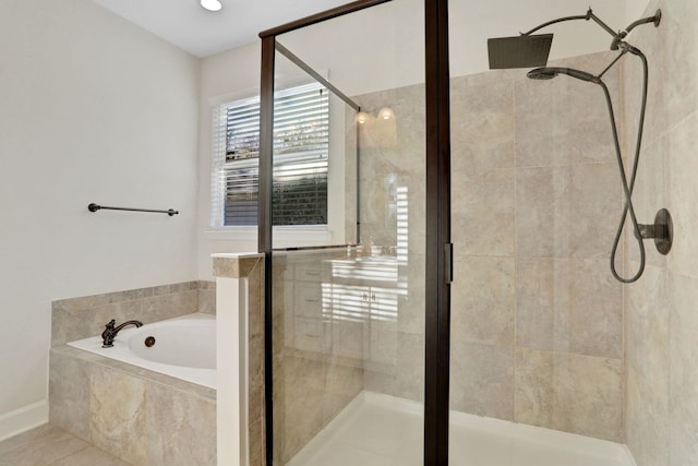 119 Duck Pond Dr, Saint Augustine, FL 32086 - bathroom featuring a stall shower and a garden tub