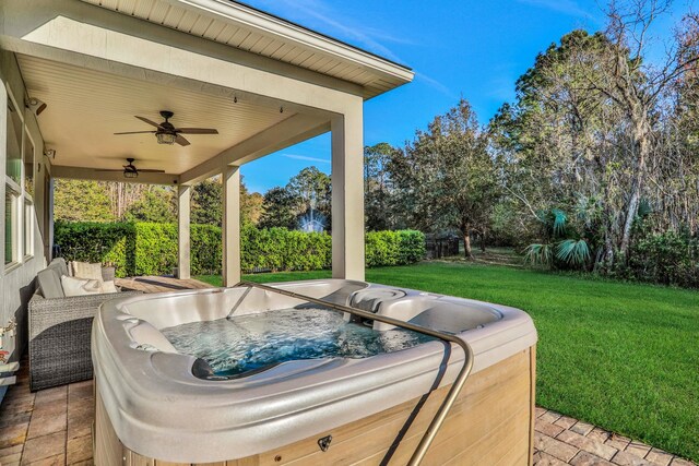 119 Duck Pond Dr, Saint Augustine, FL 32086 - view of patio with a hot tub and ceiling fan