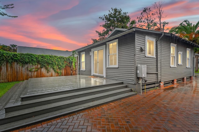 view of front of home featuring a deck