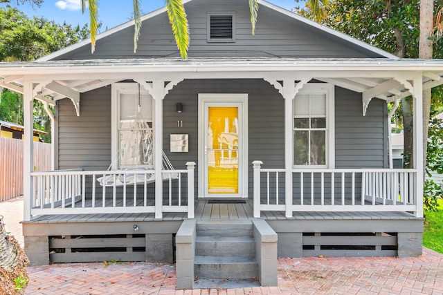 view of front of home featuring a porch