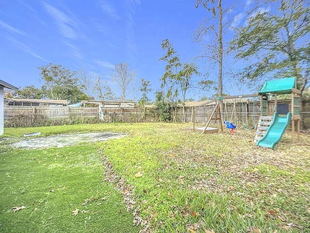 view of yard featuring a playground