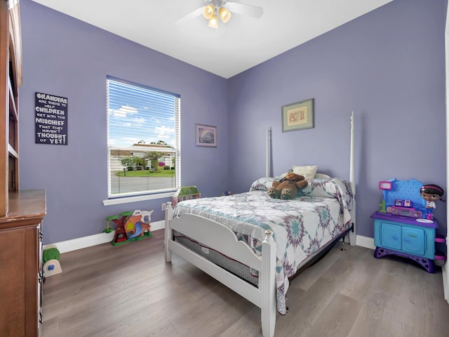 1201 Ellington Ct, Saint Augustine, FL 32084 - bedroom with wood finished floors and ceiling fan