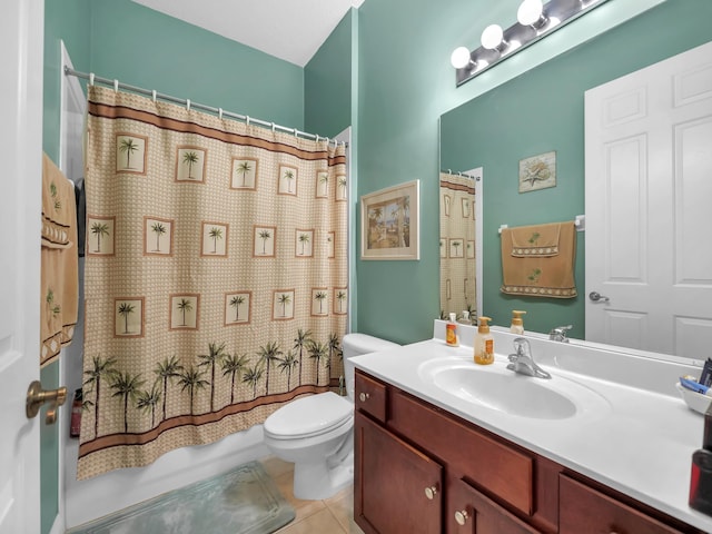 1201 Ellington Ct, Saint Augustine, FL 32084 - bathroom with vanity, tile patterned flooring, and shower / bath combo