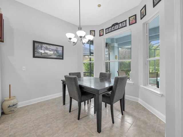 1201 Ellington Ct, Saint Augustine, FL 32084 - dining room featuring a chandelier and light tile patterned floors