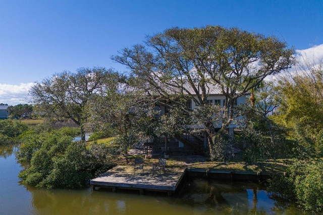 6698 Nassau St, Saint Augustine, FL 32080 - dock area featuring stairway and a water view