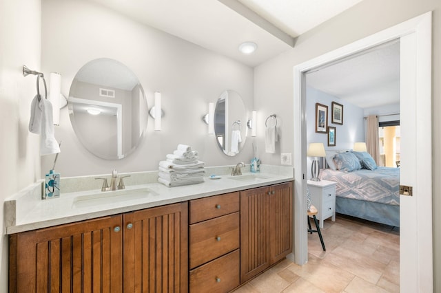 bathroom featuring vanity and tile patterned floors