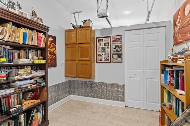 interior space featuring light tile patterned floors