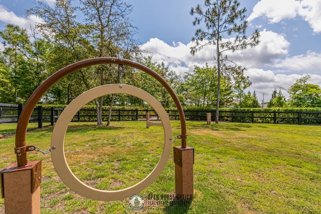 view of yard featuring fence
